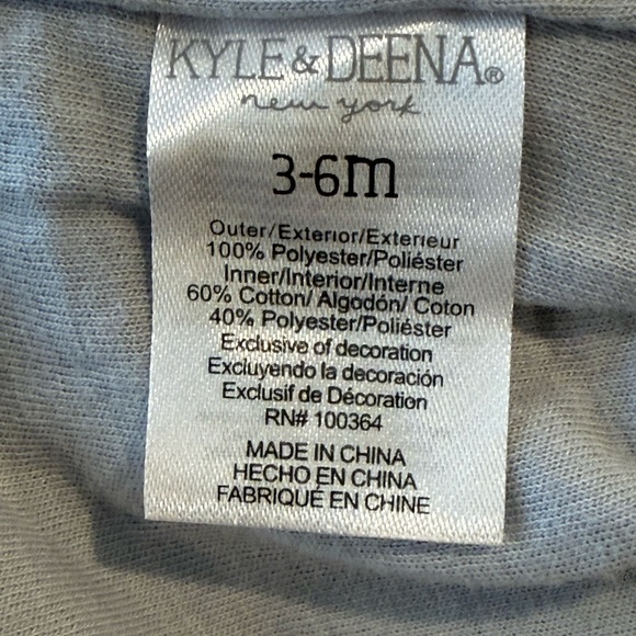 Kyle & Deena Baby Plush Footed Sleeper 3-6M Blue Bear One-Piece - Picture 11 of 11